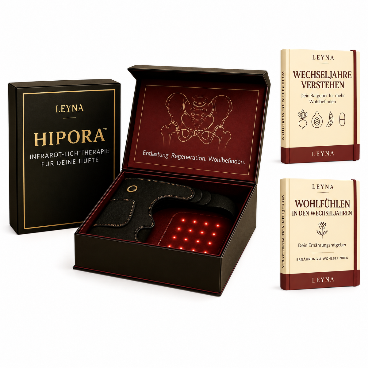 Hipora™ - Rotlicht- & Nahinfrarot Therapie Gürtel (660, 830 & 940 nm) für Hüfte & Gesäß | Tiefenwärme für Entspannung & Beweglichkeit
