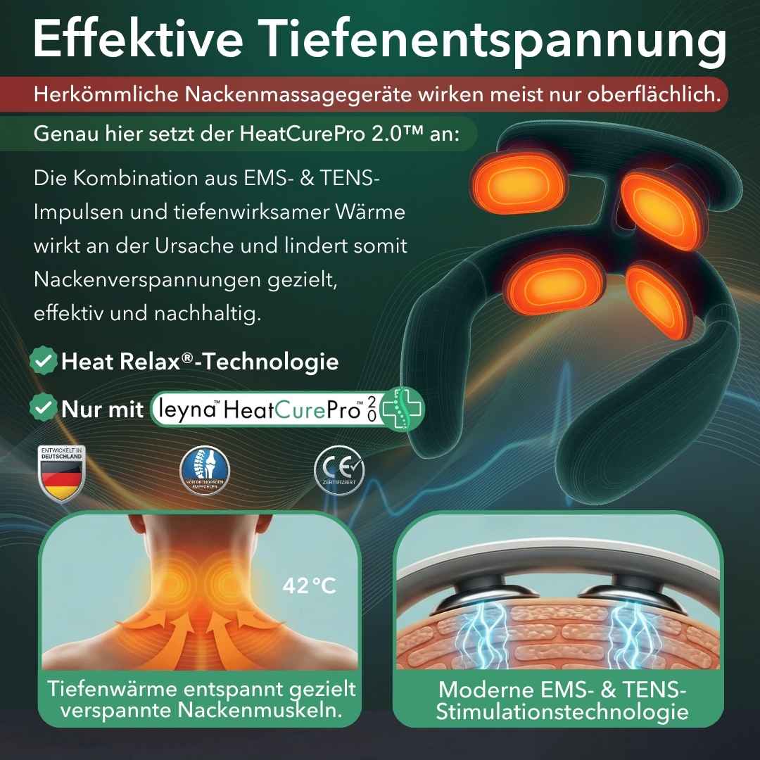 HeatCurePro 2.0 – Professionelle Tiefenwärme-Massage für deinen Nacken