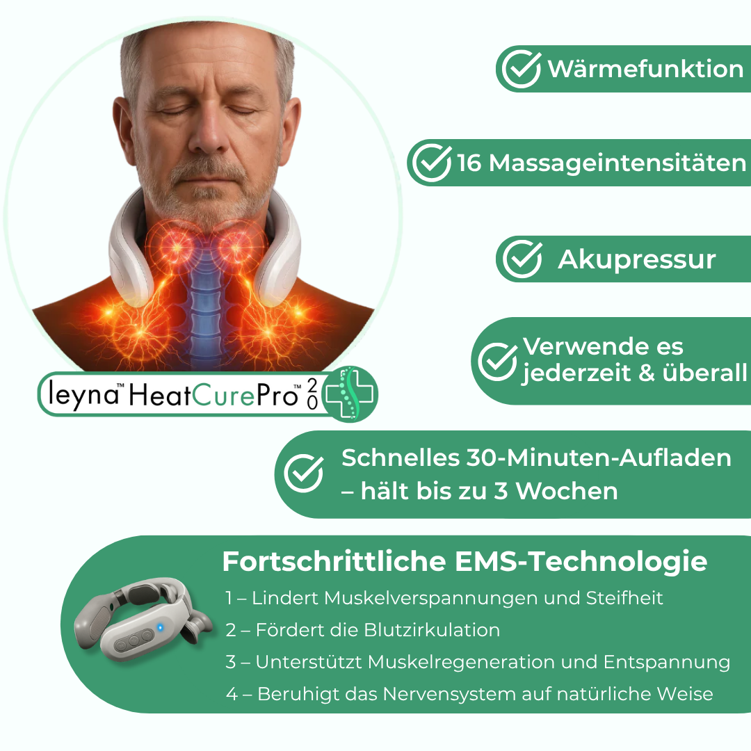 HeatCurePro 2.0™ – Professionelle Tiefenwärme-Massage für deinen Nacken